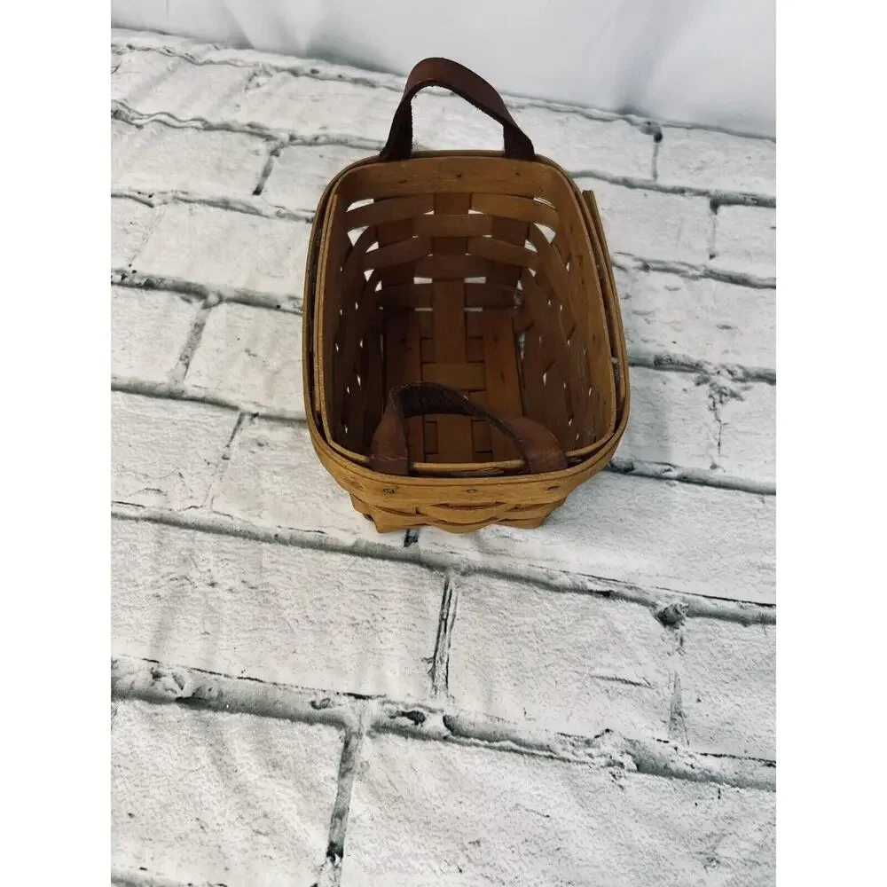 1998 Longaberger Rosemary Booking/Promo Basket w/2 Leather Ears
